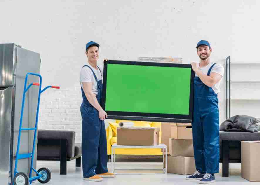 movers carrying a tv